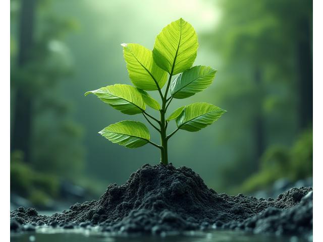 Stylized plant growing upwards through adversity, symbolizing emotional resilience and growth.